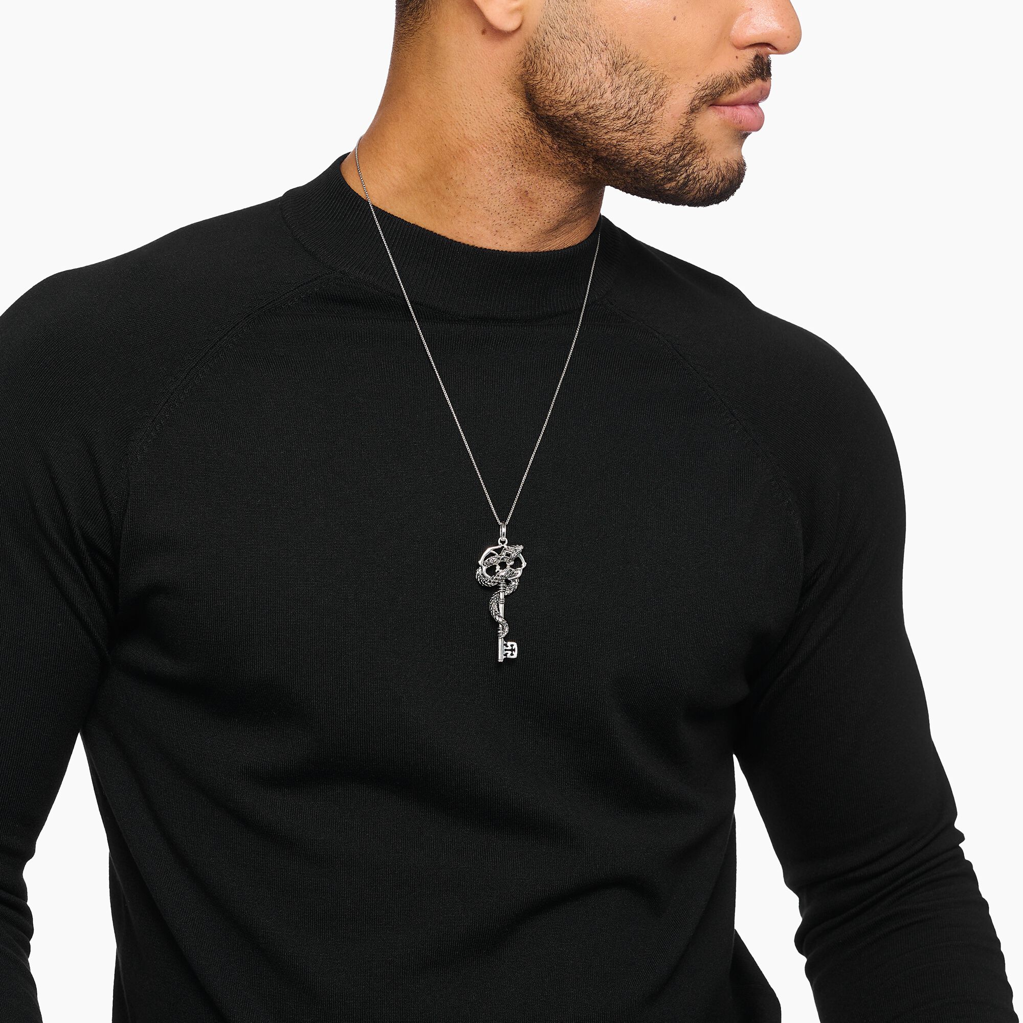 THOMAS SABO Snake pendant with vintage silver key