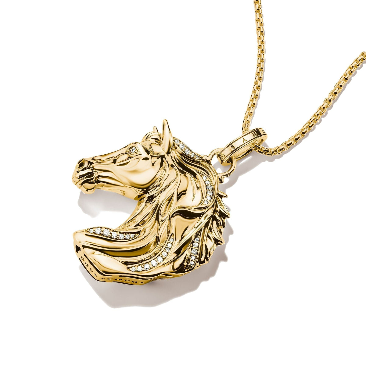 THOMAS SABO Gold Horse Pendant with Zirconia