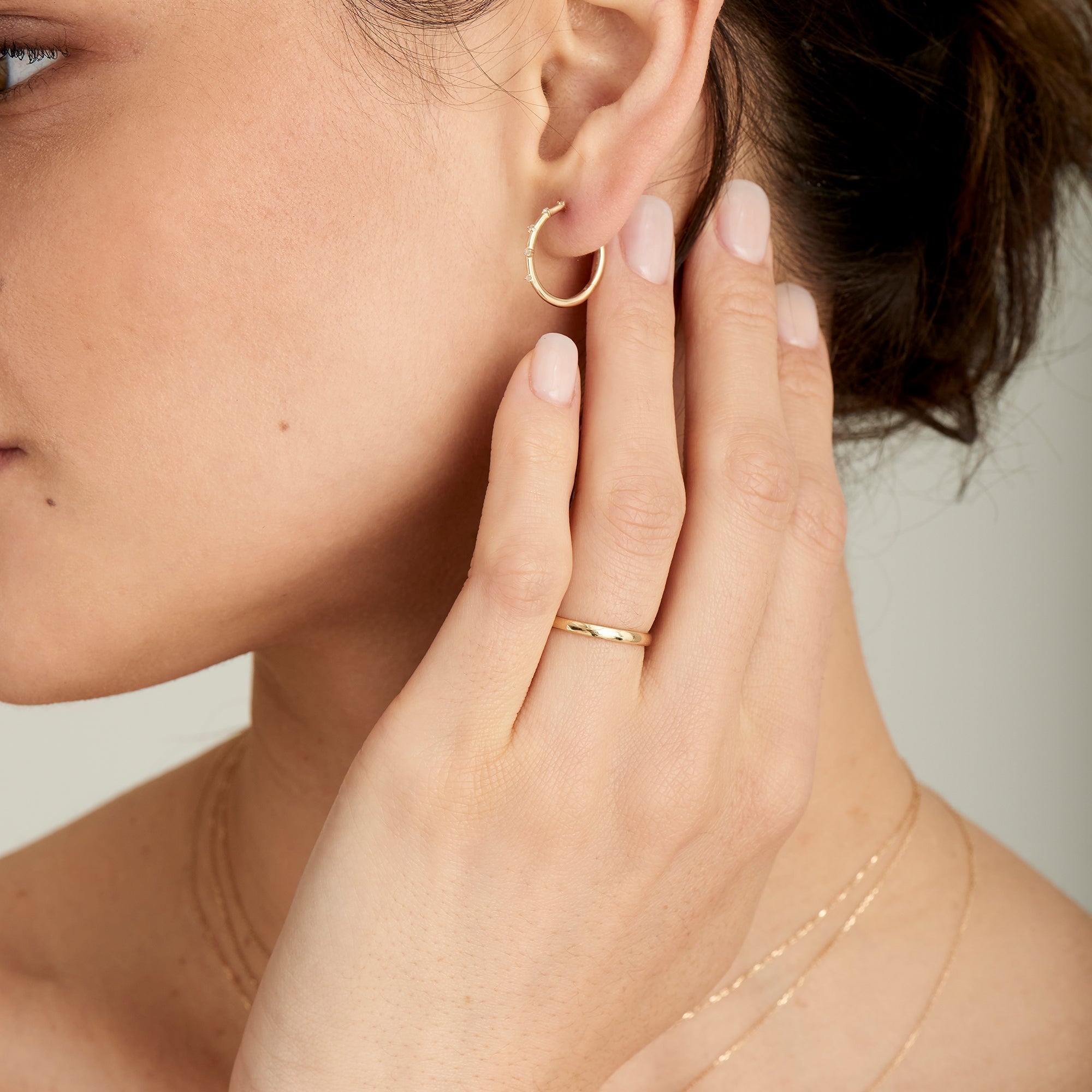 Ania Haie 14ct Gold Stargazer Band Ring