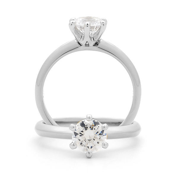 18ct White Gold Round Brilliant Cut 0.75ct Diamond Solitaire Engagement Ring