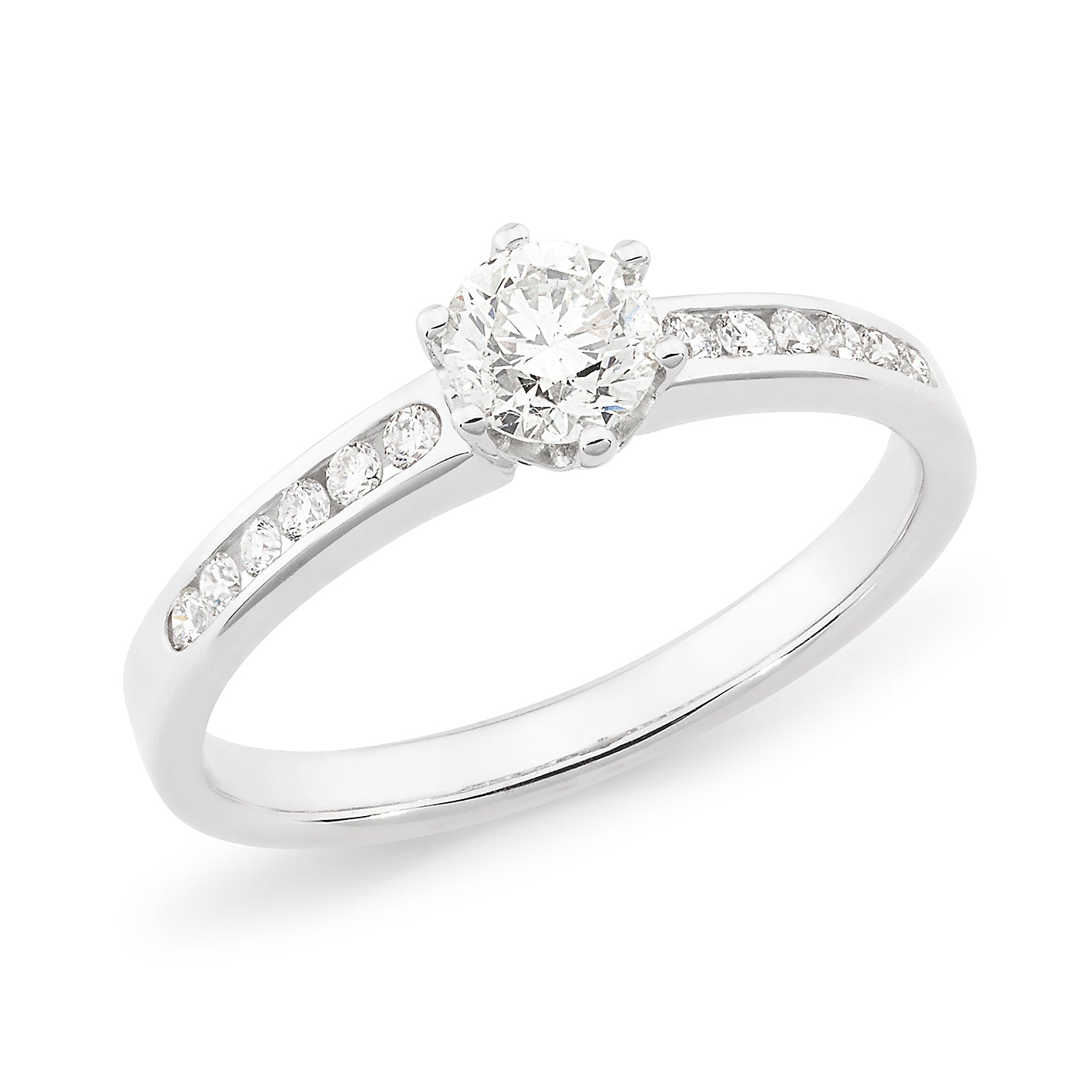 18ct White Gold Round Brilliant Cut 0.55ct Diamond Engagement Ring