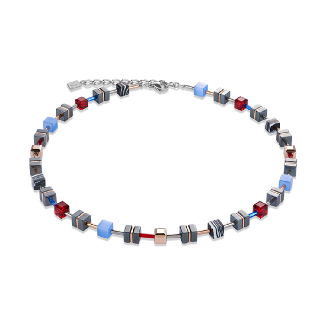 Coeur De Lion - GeoCube Red/Blue Necklace