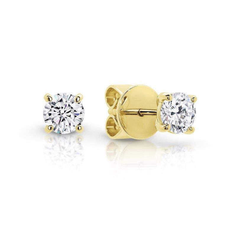 18ct Yellow Gold 1.0ct Round Brilliant Diamond Stud Earrings