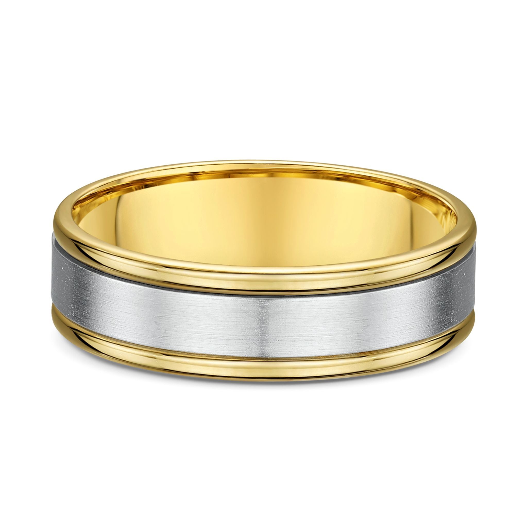 9ct Two Tone White & Yellow Gold Wedding Ring