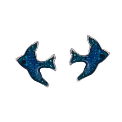 Sterling Silver Enamel Bird Earrings