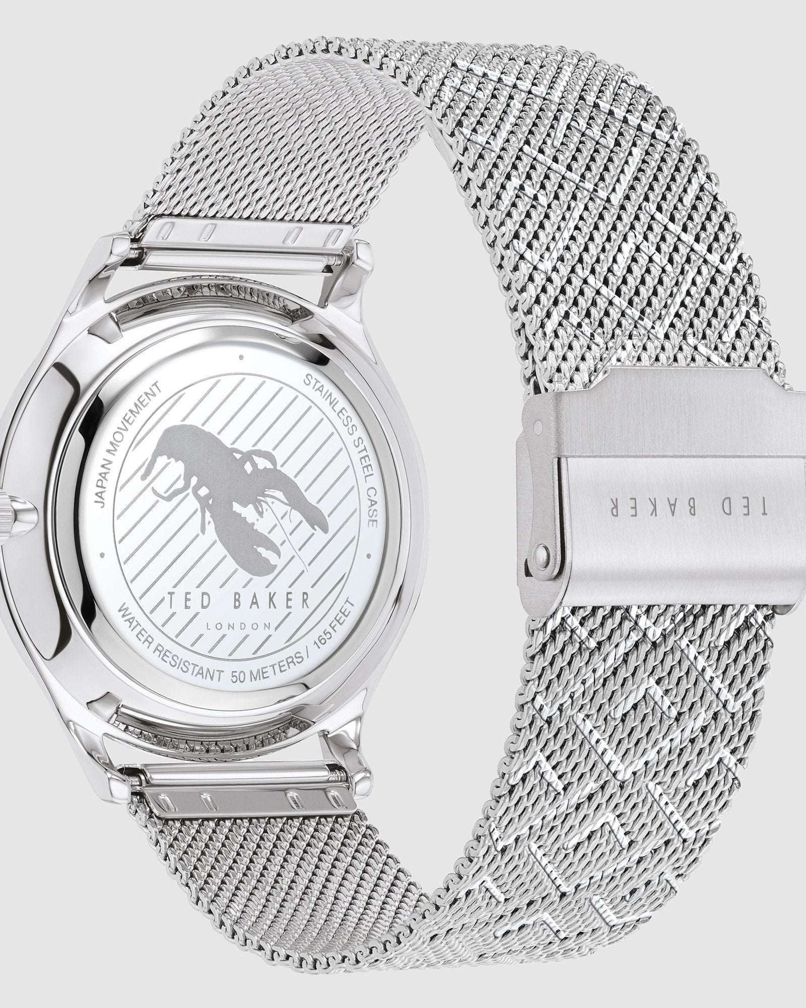 Ted Baker Manhatt Silver Mesh Black Watch
