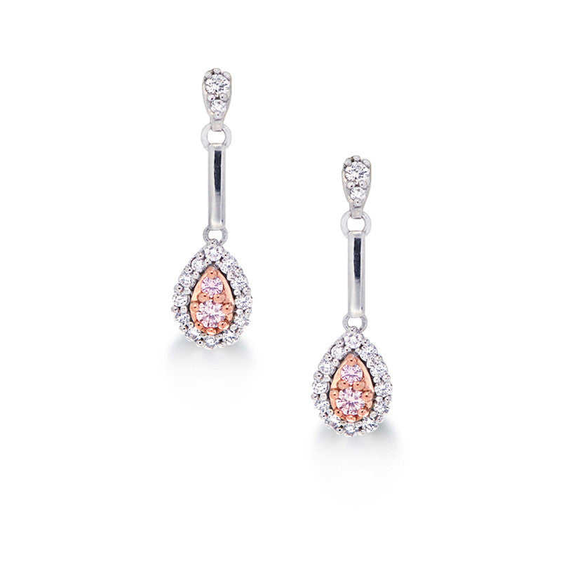 Blush Pink Pink Argyle Diamond Drop Earrings