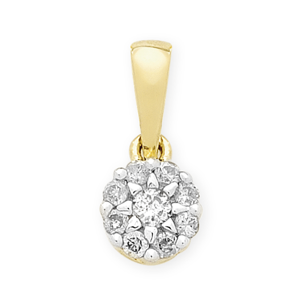 9ct Yellow Gold Diamond Pendant