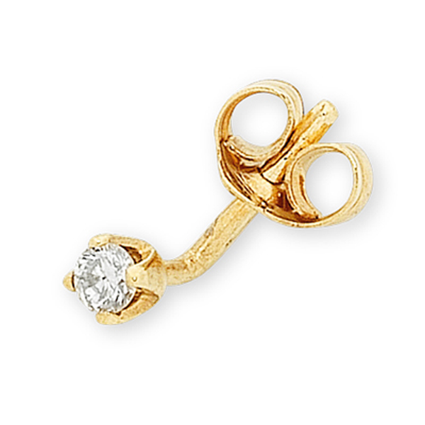 9ct Yellow Gold Diamond Single Stud