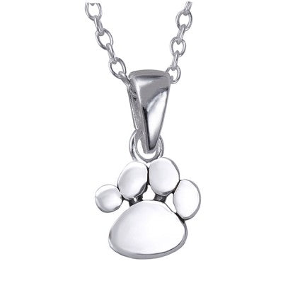 Sterling Silver Paw Print Necklace