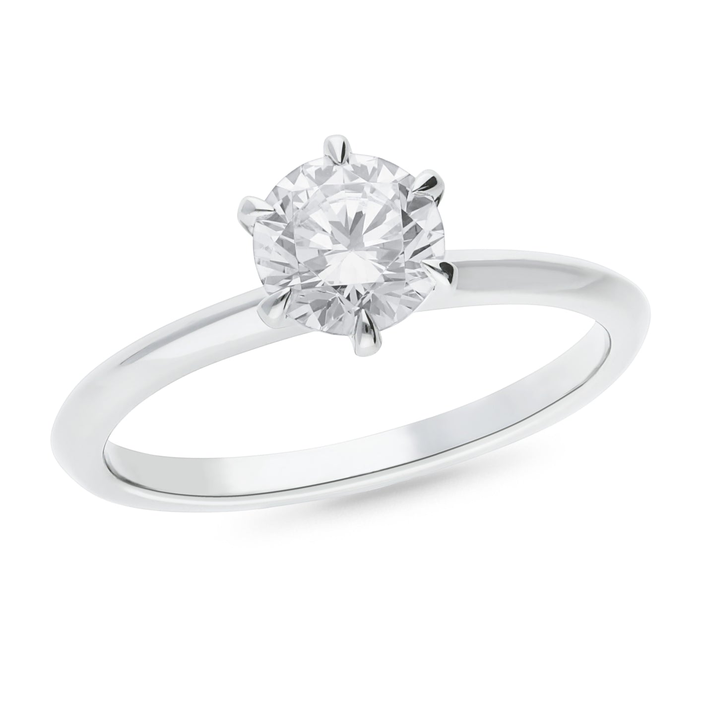 18ct White Gold 1.00ct Round Brilliant Diamond Solitaire Ring