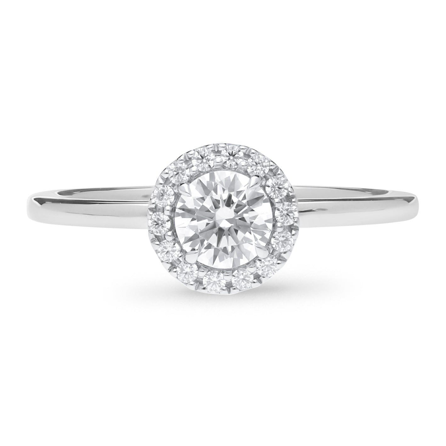 18ct White Gold 0.50ct Diamond Halo Ring