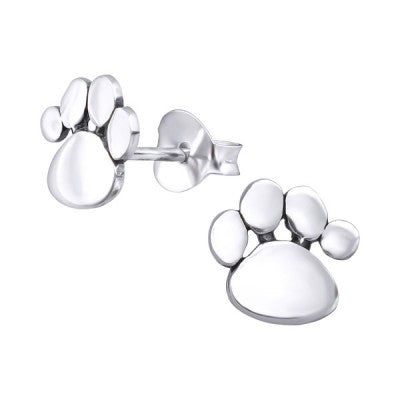Sterling Silver Paw Print Earrings