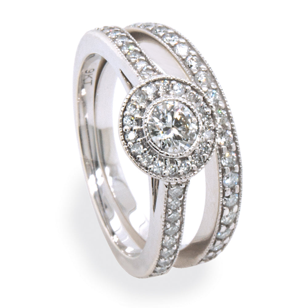 9ct White Gold Diamond Bridal Set