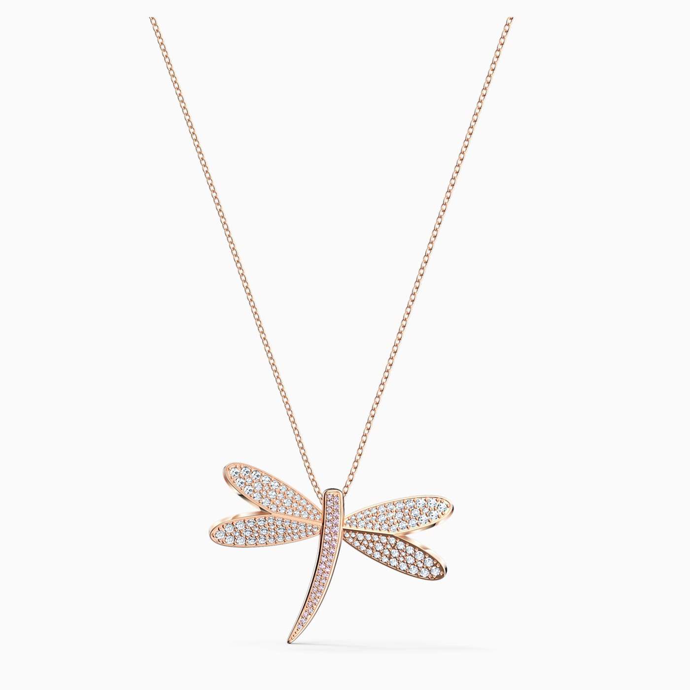 SWAROVSKI - Rose Gold Eternal Dragonfly Necklace - White
