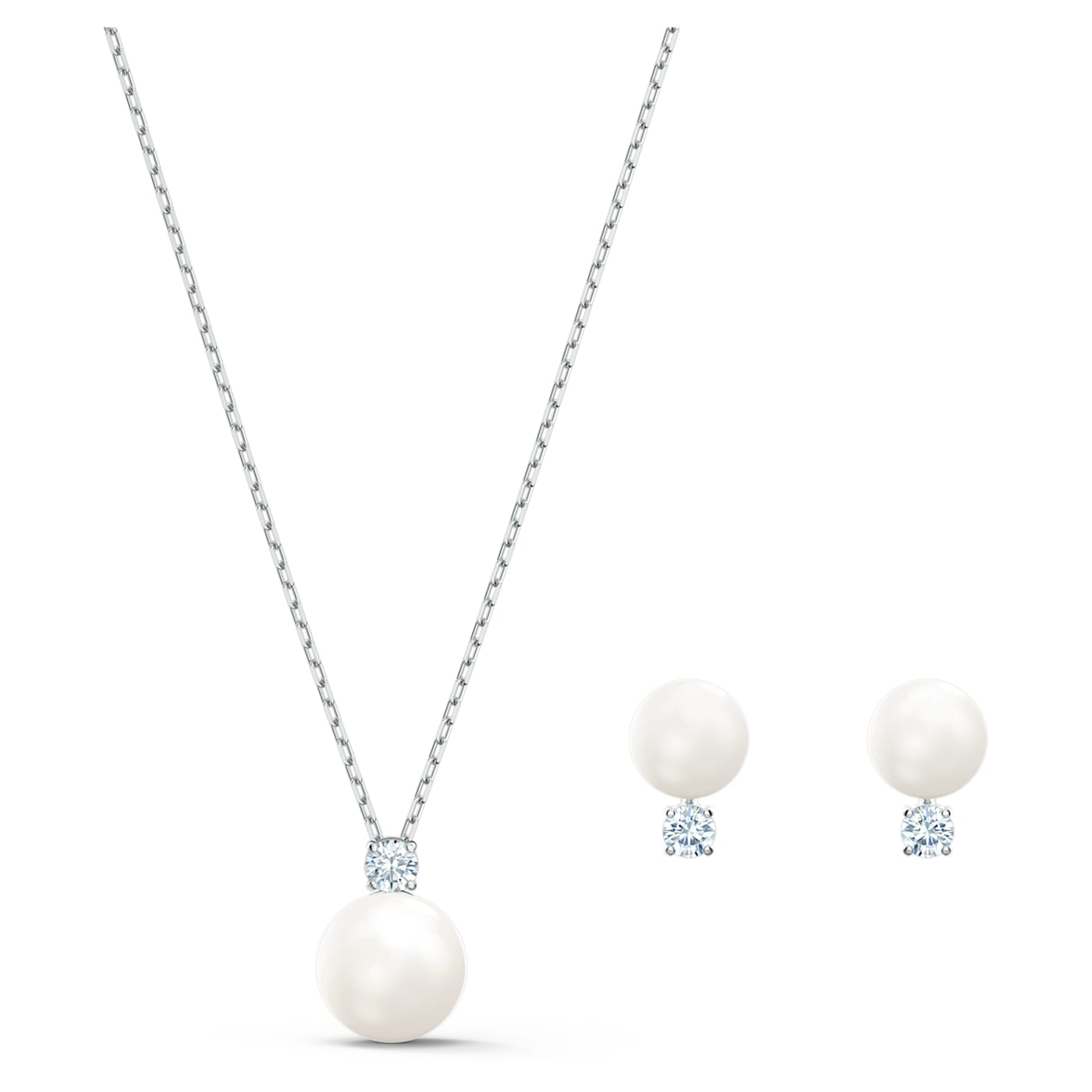 SWAROVSKI - Treasure Pearl Set White, Rhodium plated