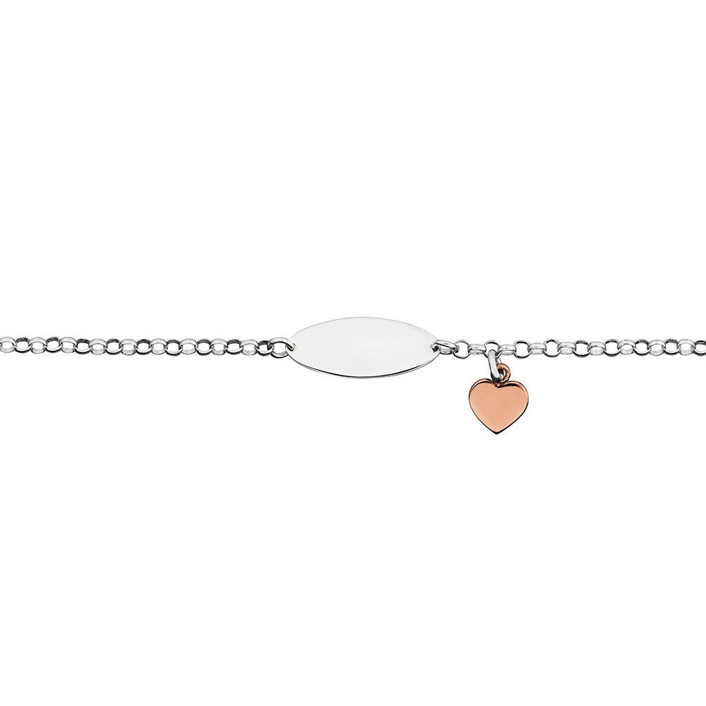 Sterling Silver Two Tone ID Belcher Bracelet