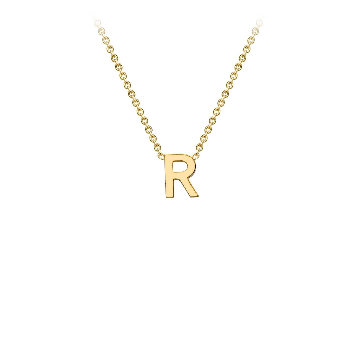9ct Yellow Gold 'R' Initial Adjustable Letter Necklace 38/43cm