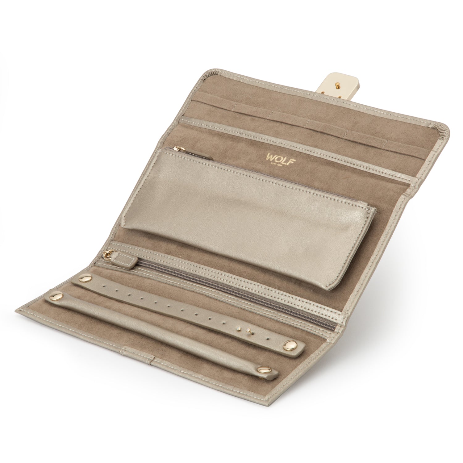 Wolf Palermo Jewellery Roll Pewter