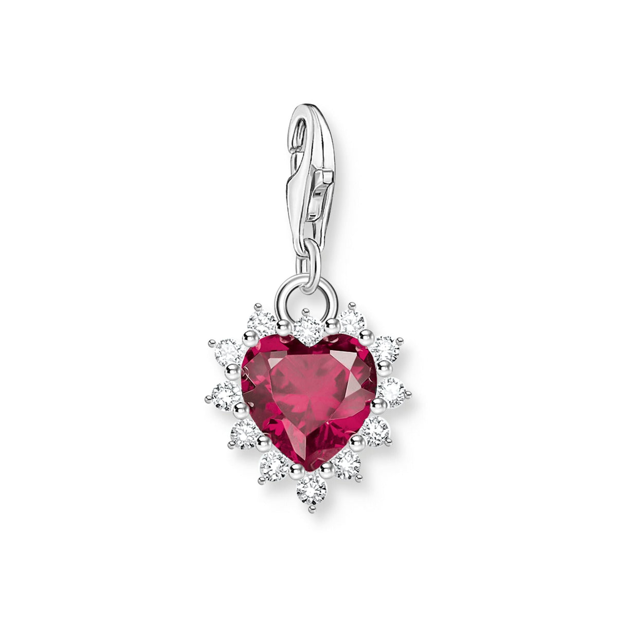 THOMAS SABO Charm with lab-grown sapphire red