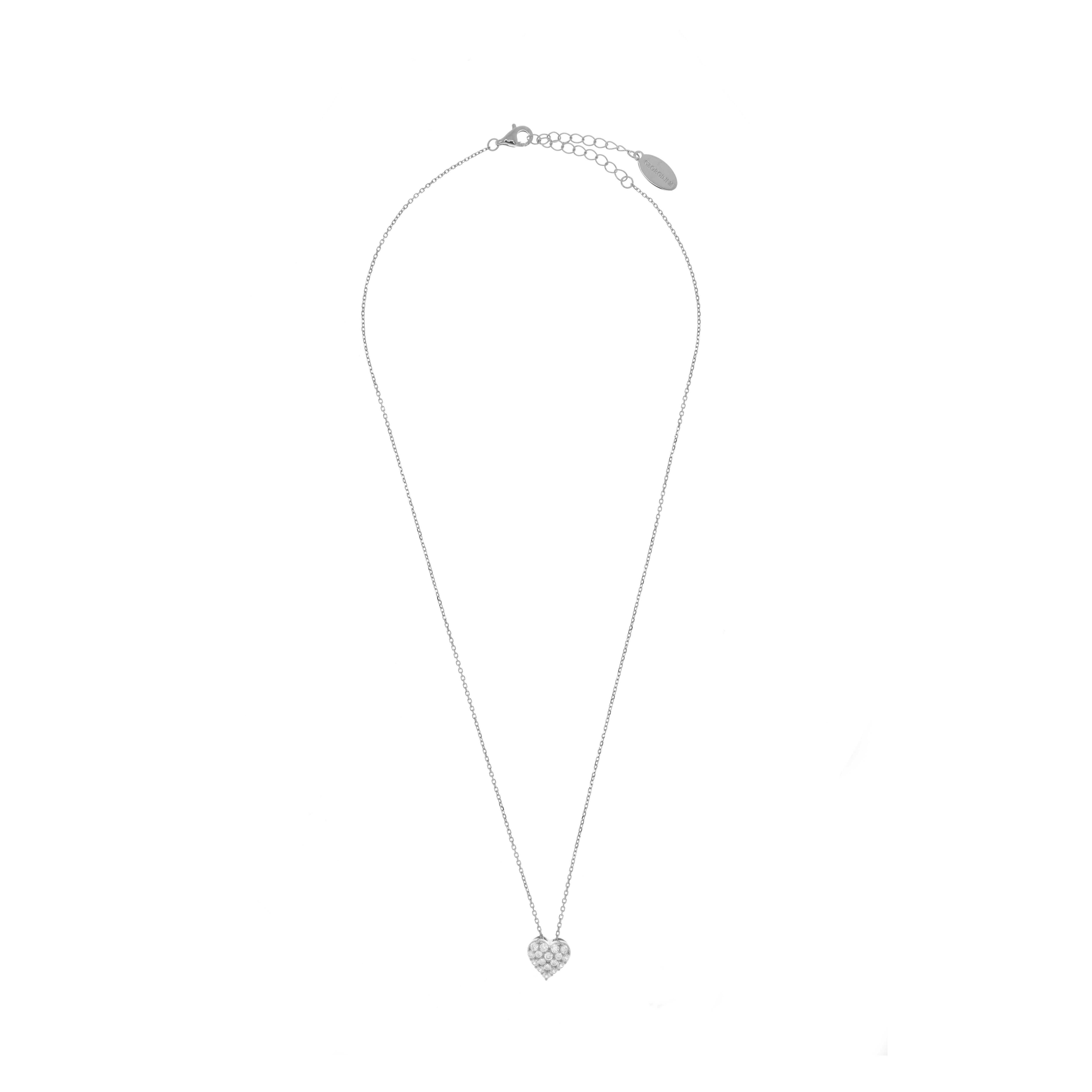 Georgini Sweetheart Sparkly Heart Pendant Silver