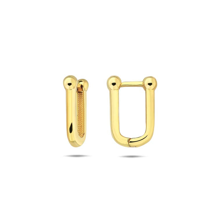 9ct Yellow Gold Industrial Huggie Earrings