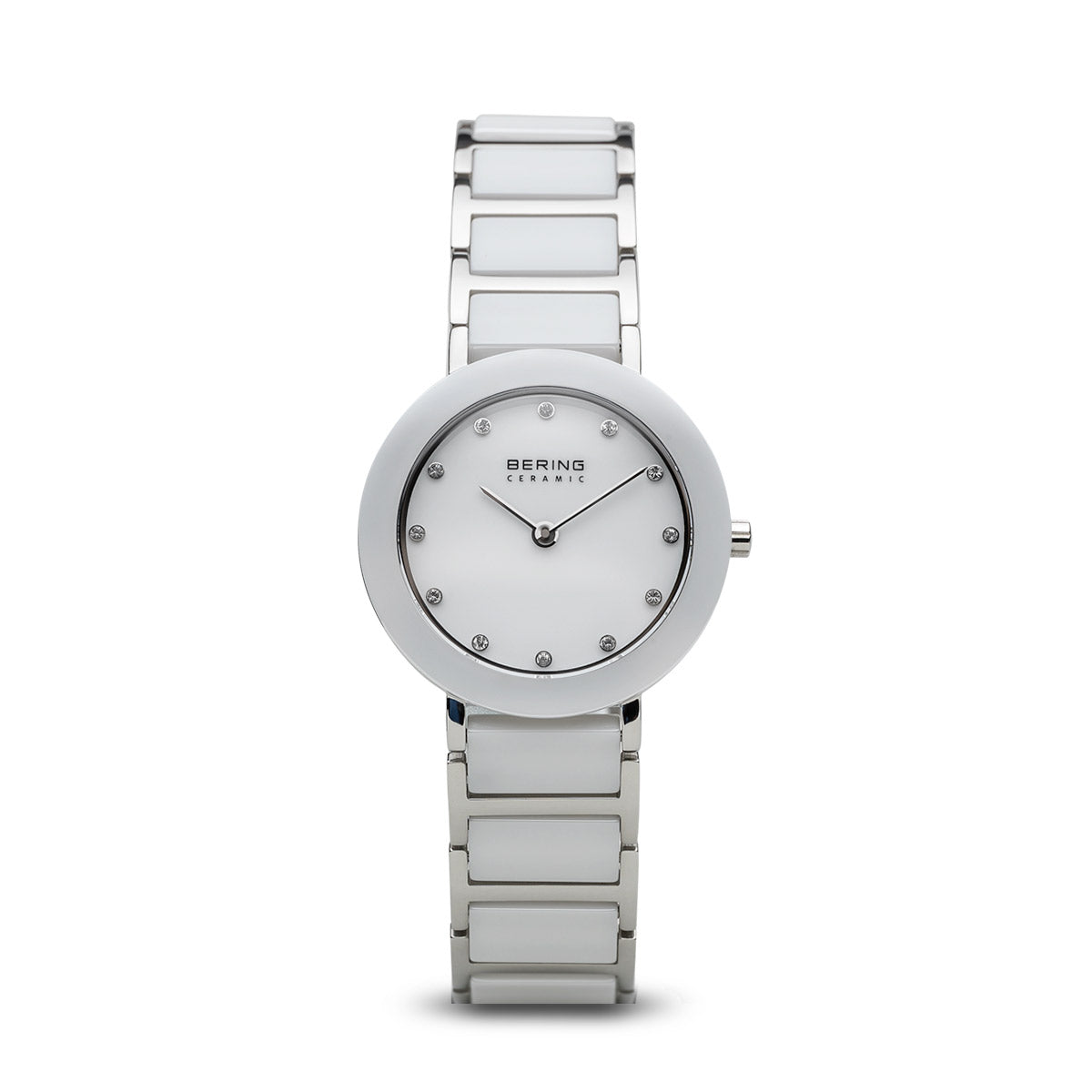 Bering Ceramic Polished Silver White Watch