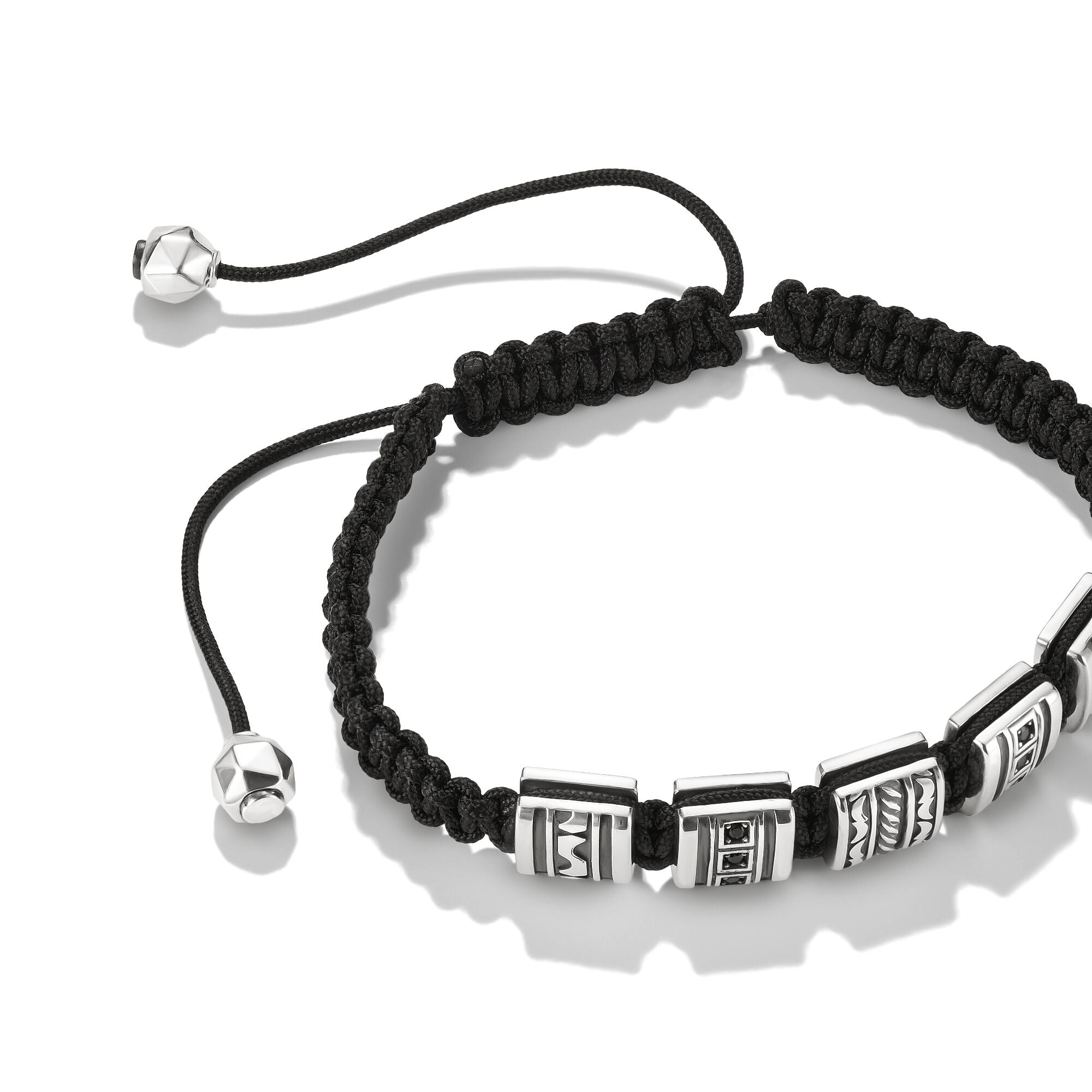 THOMAS SABO Macrame Bracelet with Black Zirconia Stones