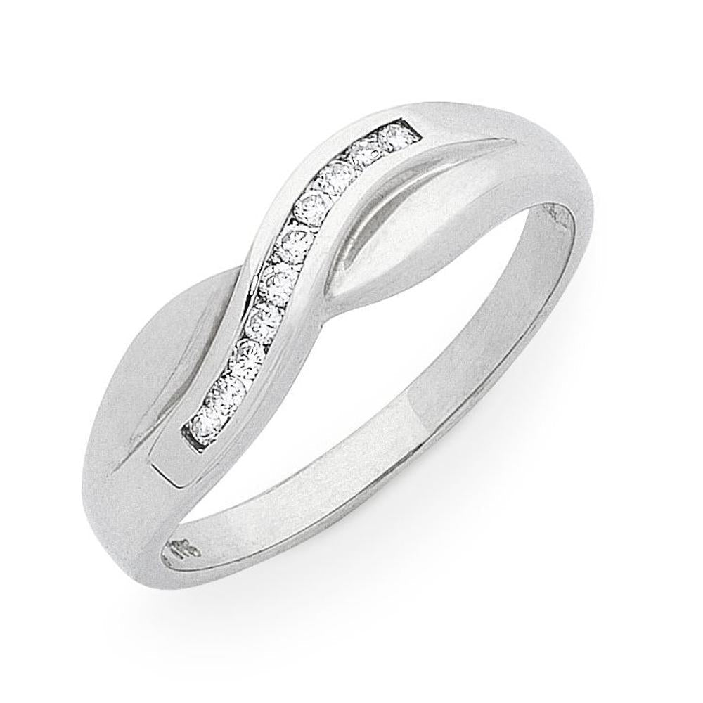 9Ct White Gold Diamond Set Ring