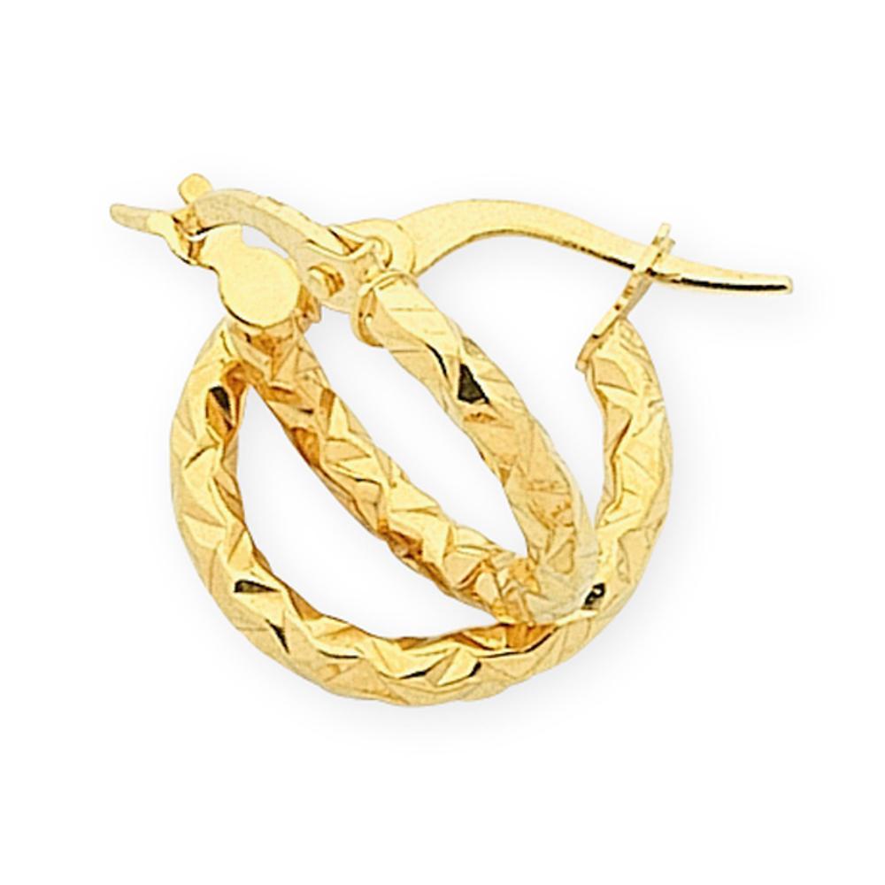 9Ct Gold Silver Filled Hoop Earrings