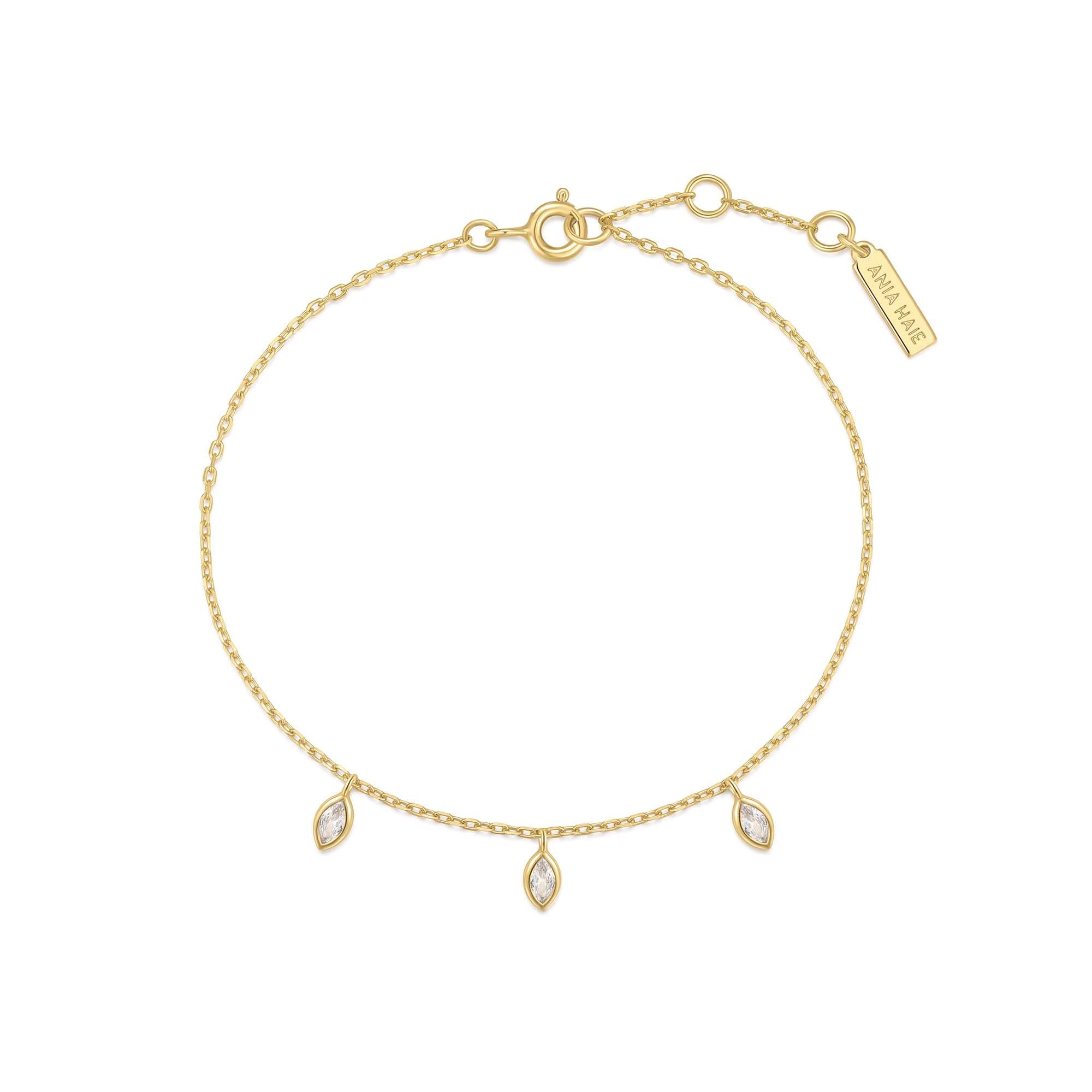 Gold Sparkling Triple Station Bracelet
