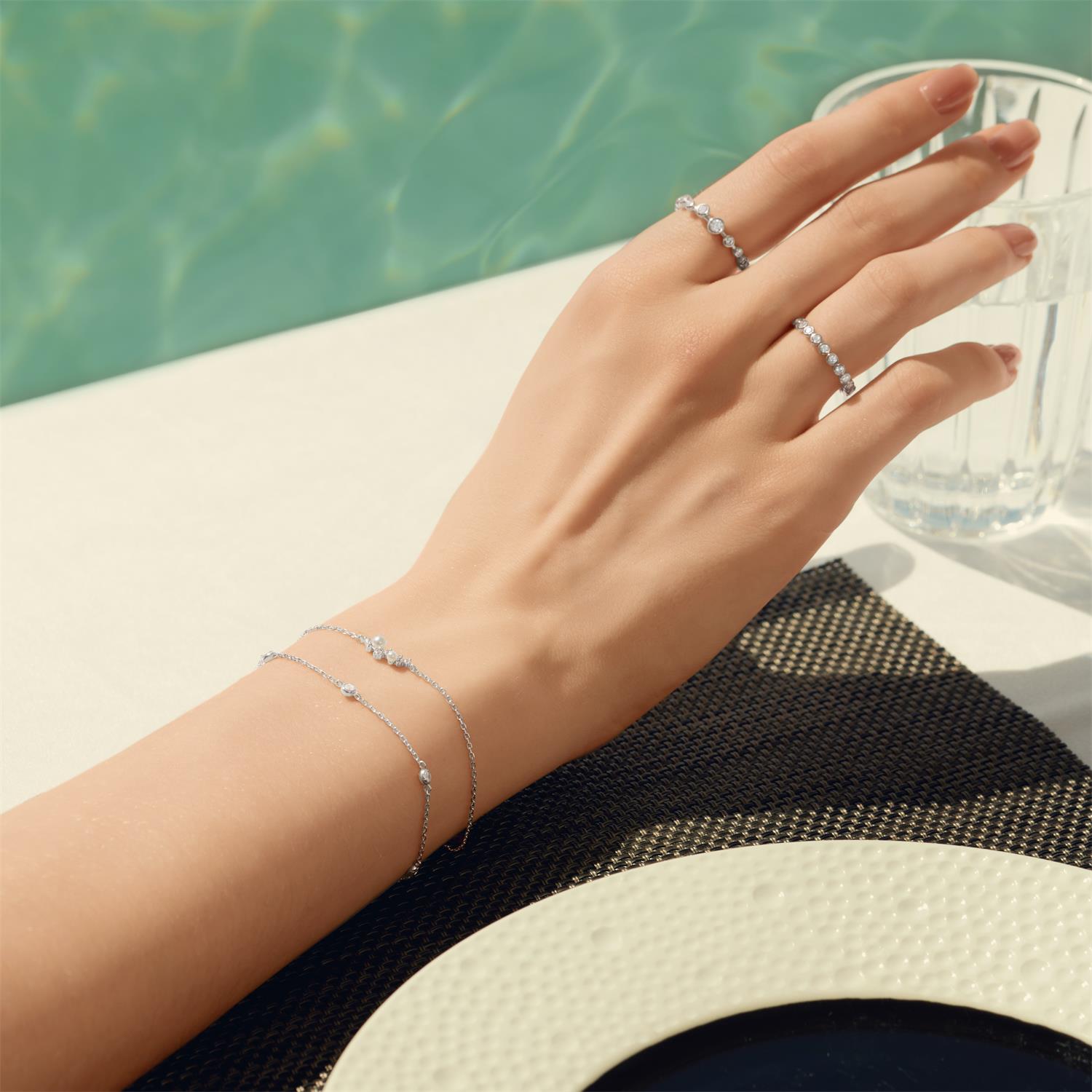 Ania Haie Silver Classic Bezel-Set Station Bracelet