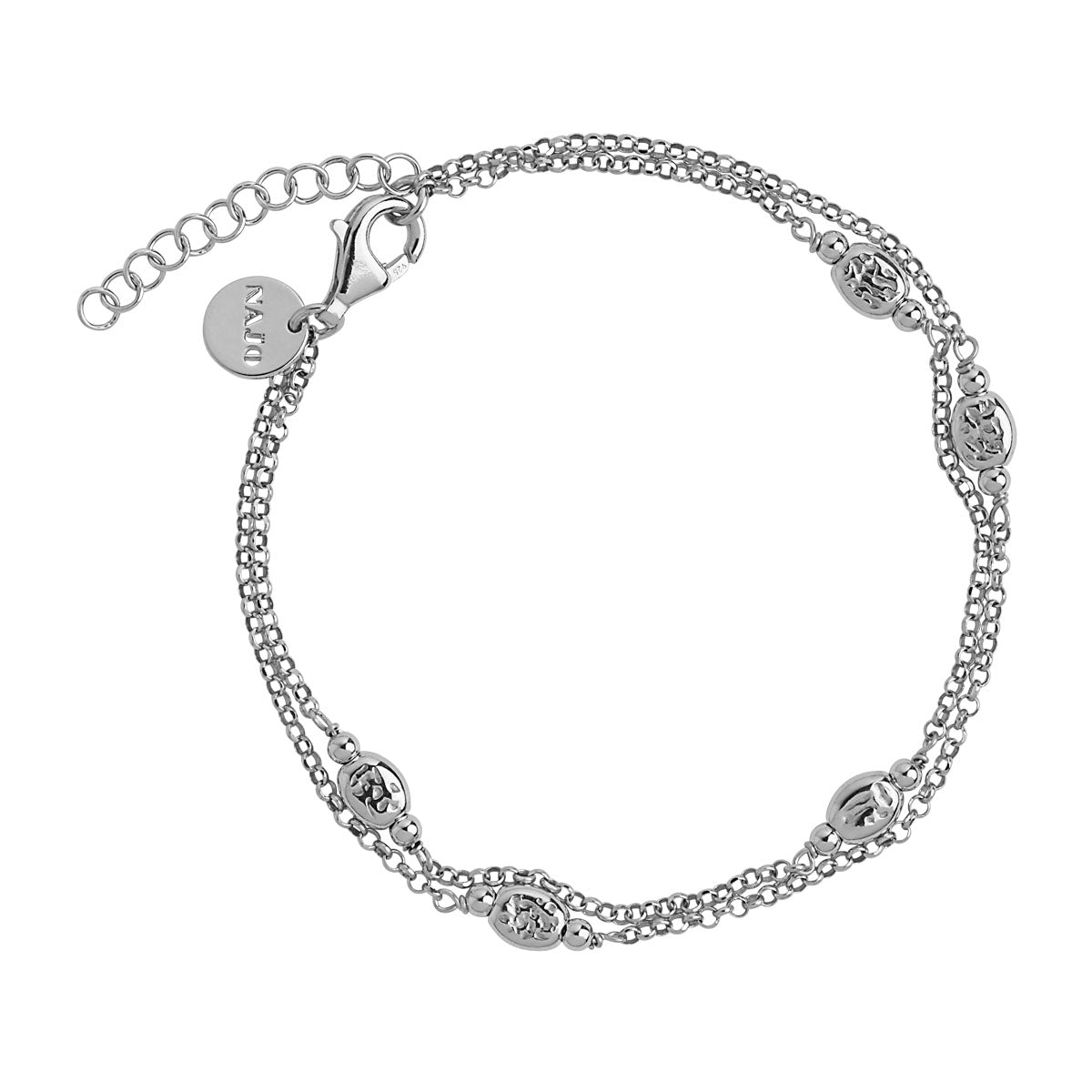 NAJO Volare Silver Double Chain Bracelet (18.5cm+ext)