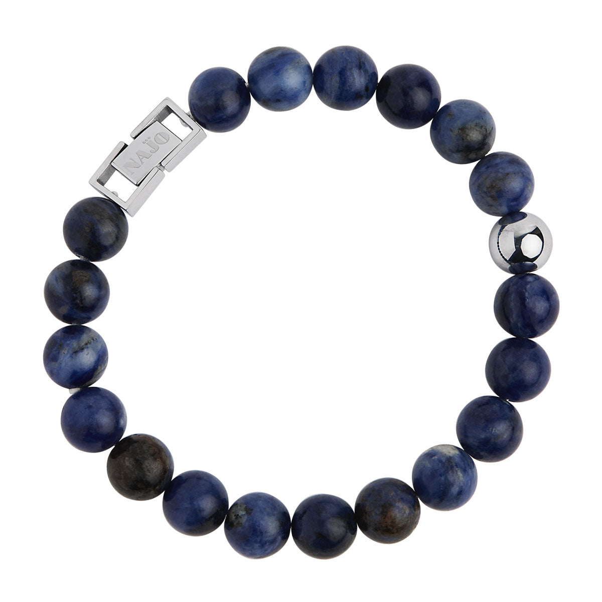 NAJO Atlas 10mm Sodalite & Steel Bracelet (21+ext)