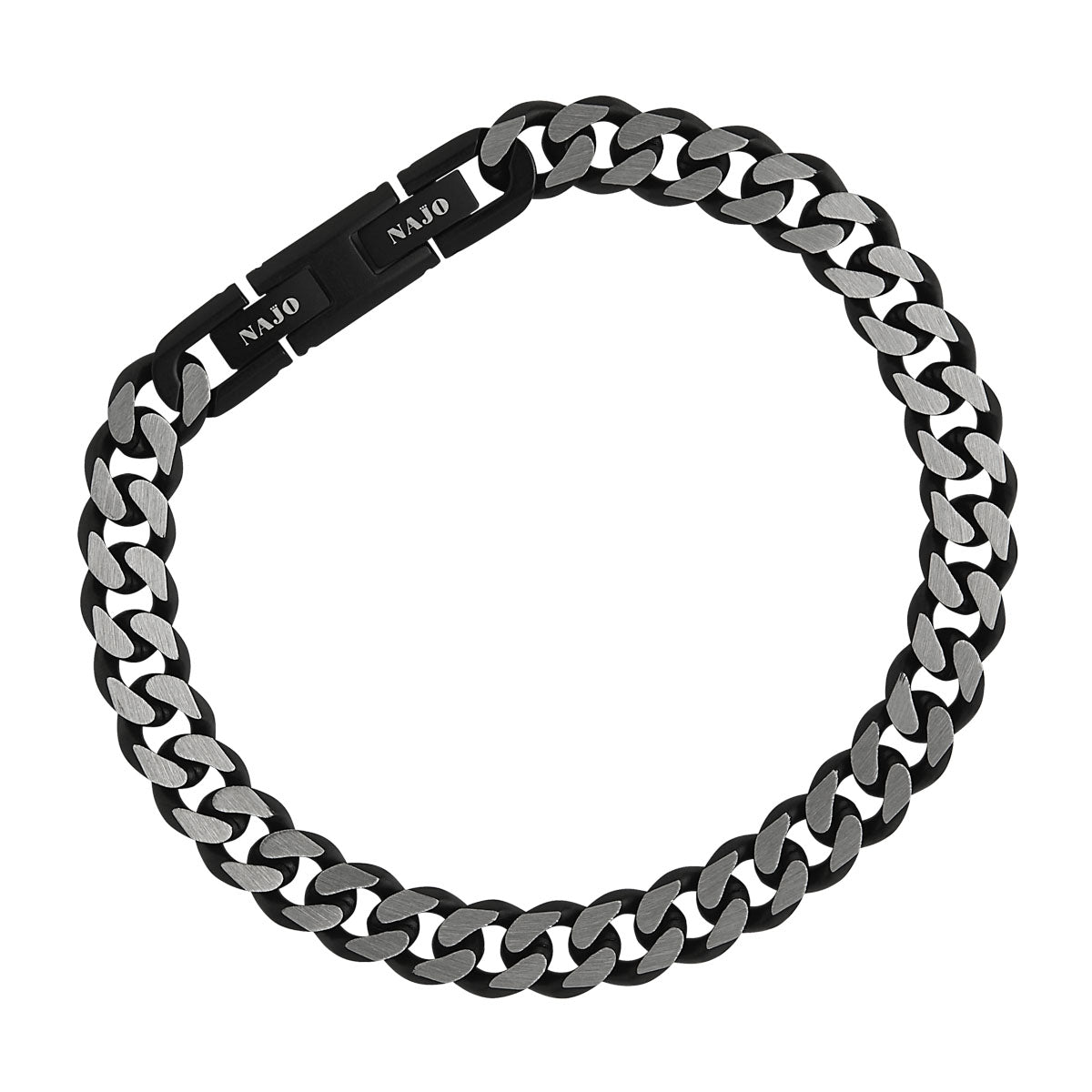 NAJO Nero Men's Steel Chain Bracelet, 21cm with extendable