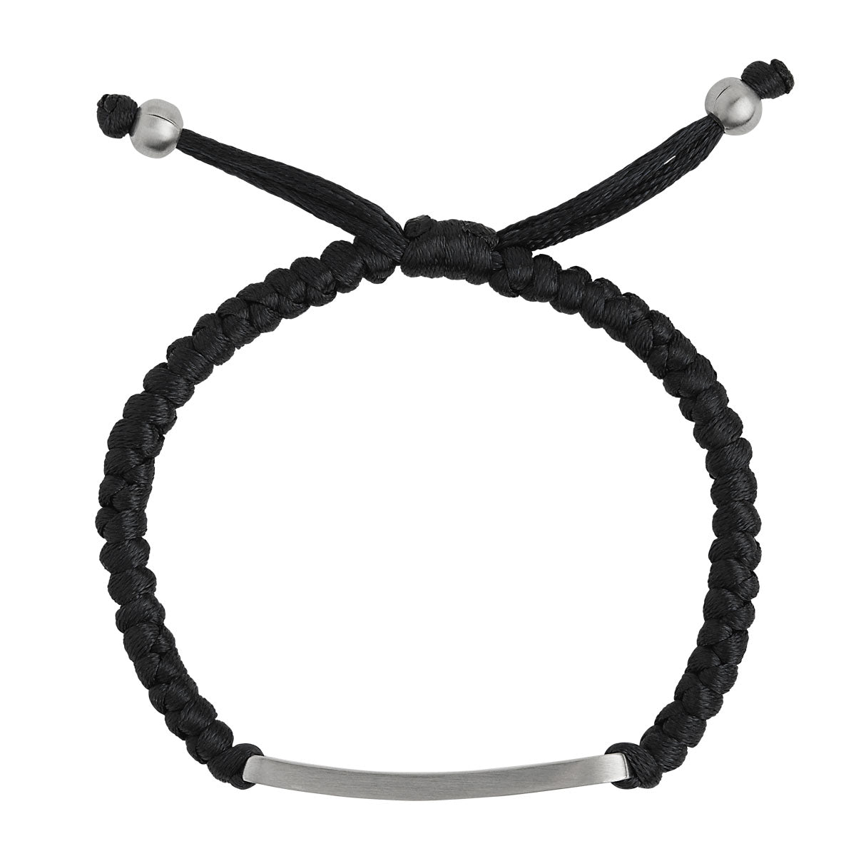 NAJO Elemental Black Cord & Steel  Bracelet, extendable