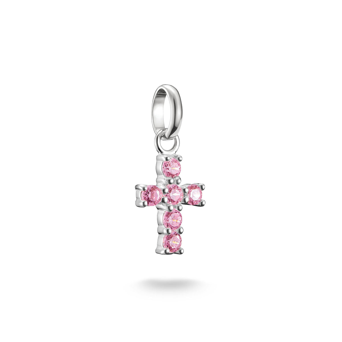 THOMAS SABO Connect Charm cross with pink stones