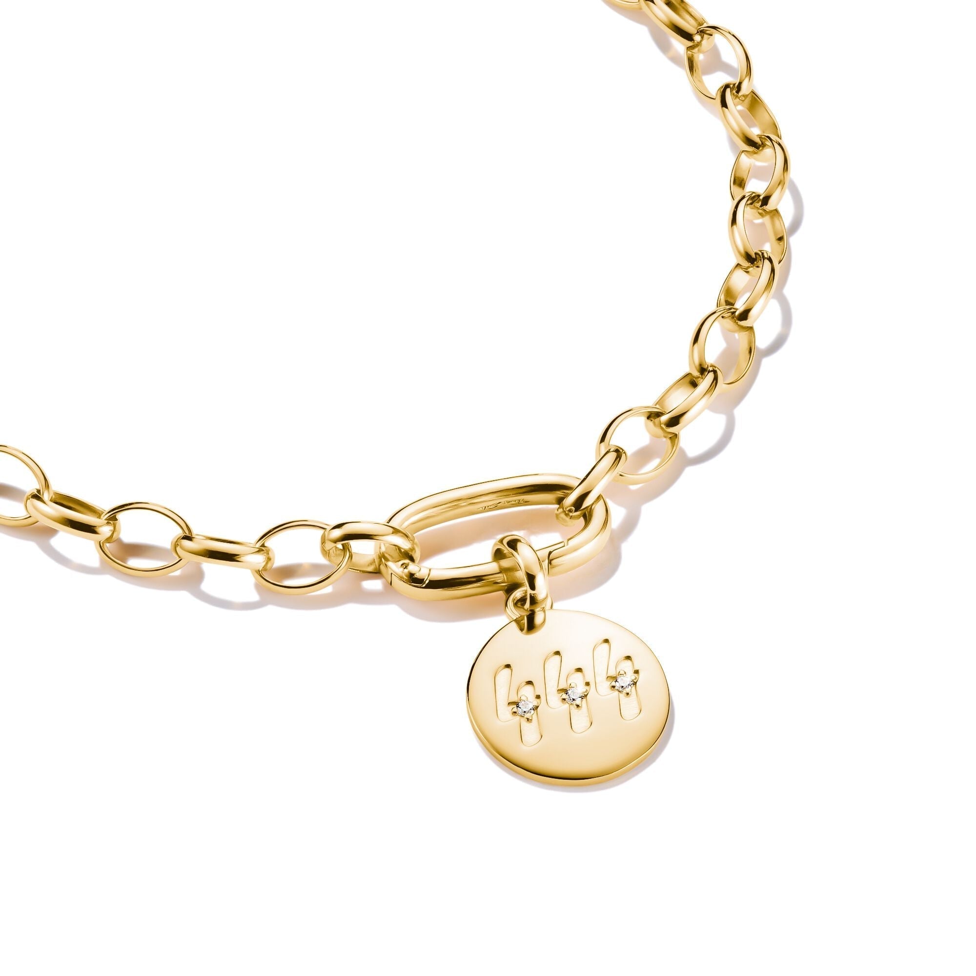 THOMAS SABO Connect Charm angel number 444 with stones Gold