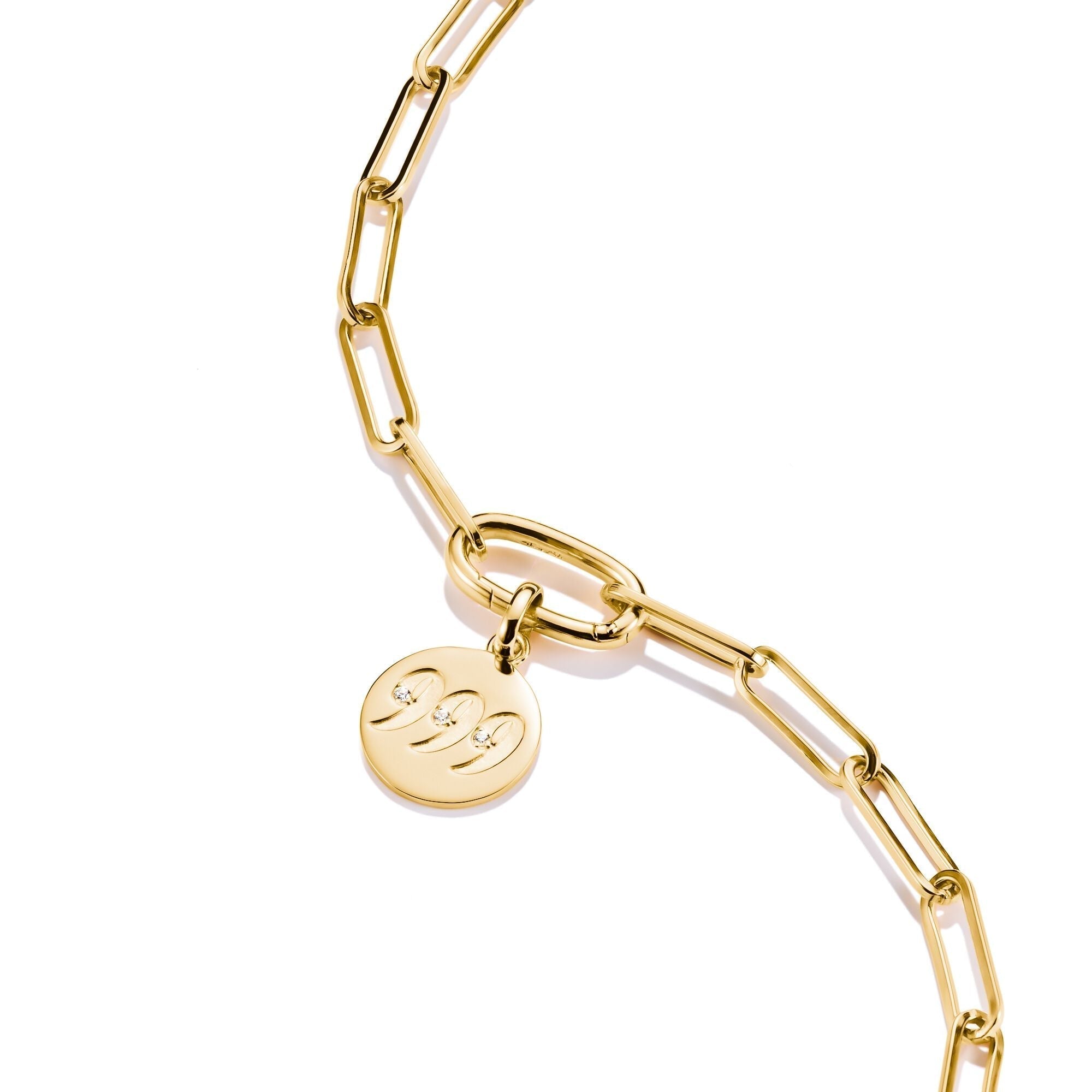 THOMAS SABO Connect Charm angel number 999 with stones Gold