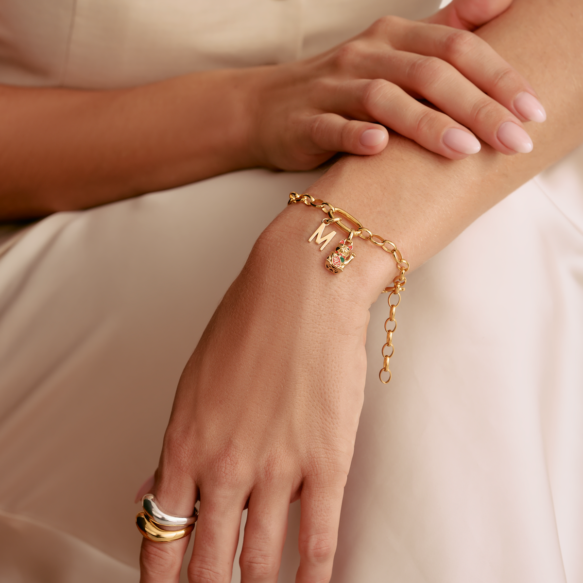 THOMAS SABO Charm bracelet with Connect link Gold