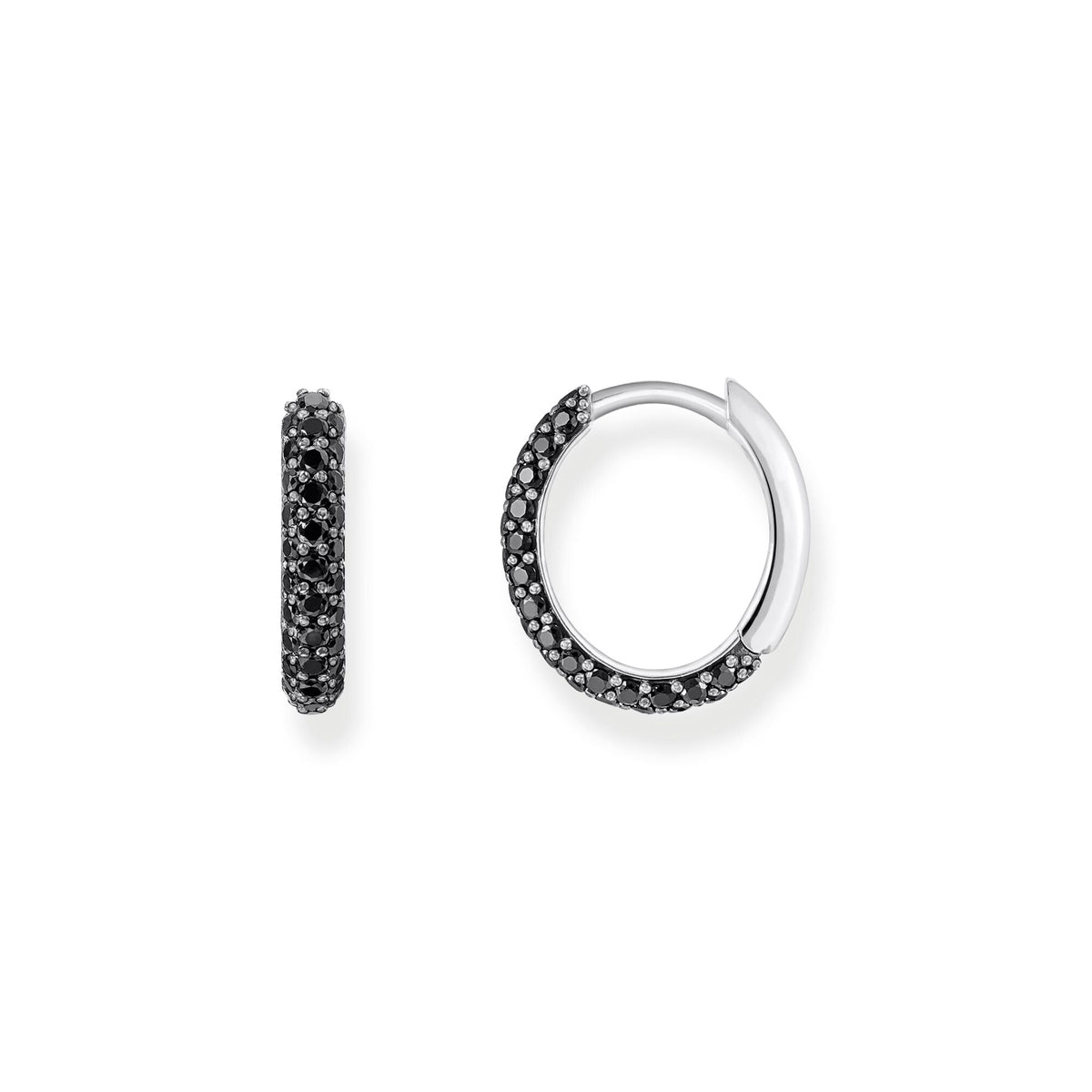 THOMAS SABO Hoop earrings with black zirconia pave