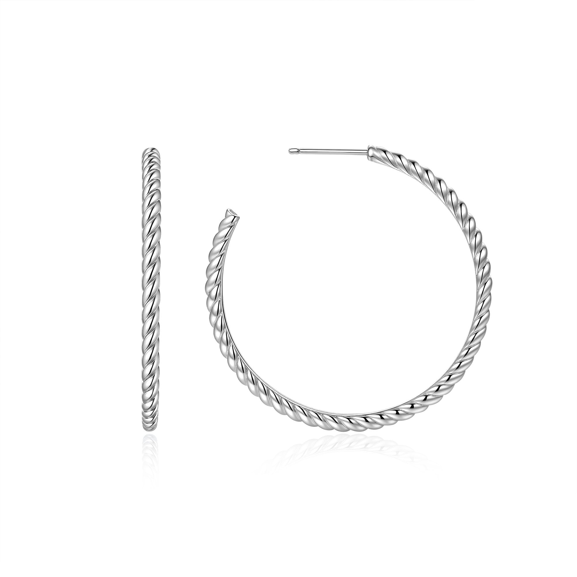 Ania Haie Silver Twisted Oversized Hoop Earrings