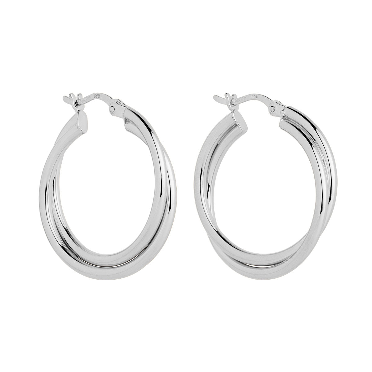NAJO Duet Silver Hoop Earrings