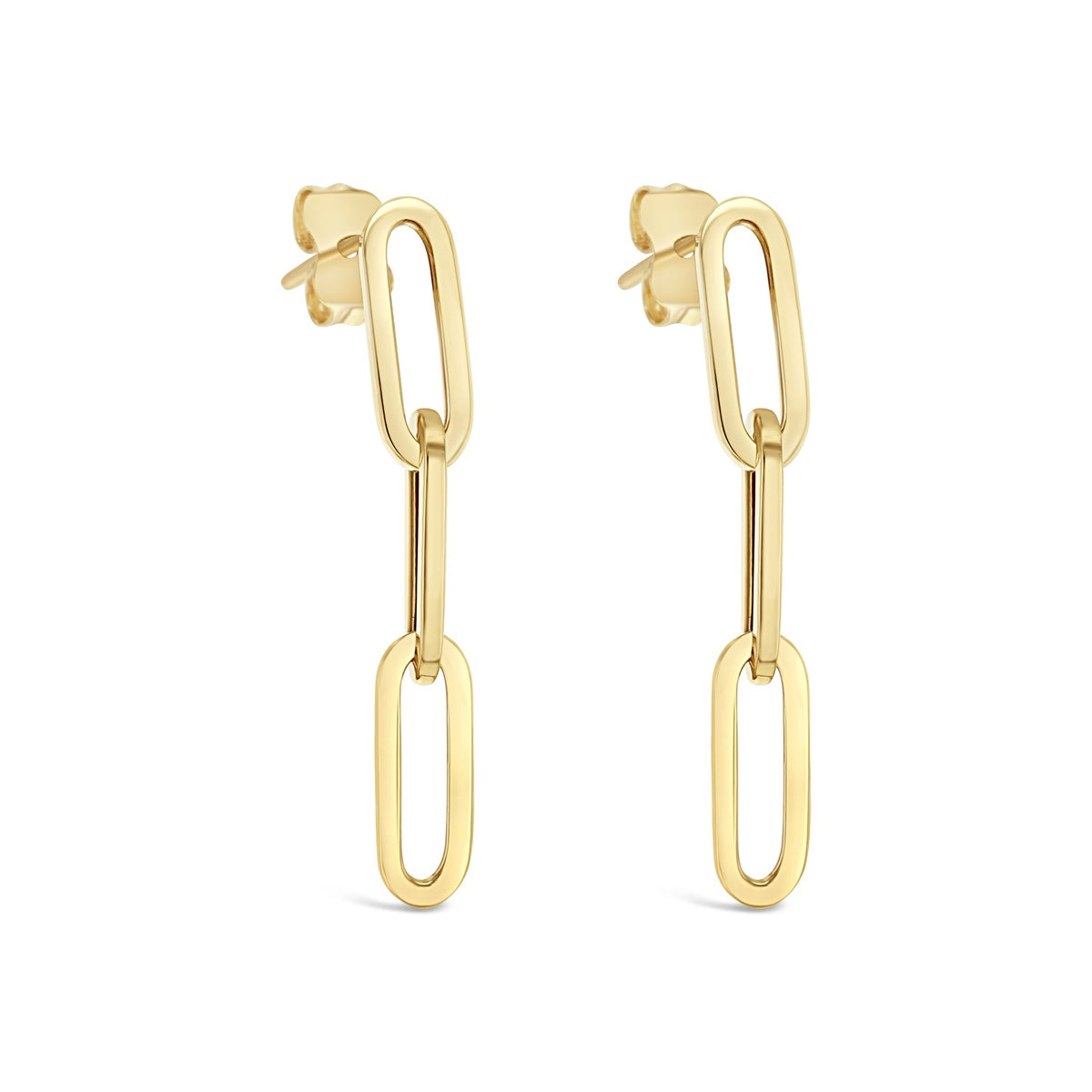 9ct Yellow Gold Small Paperclip Link Drop