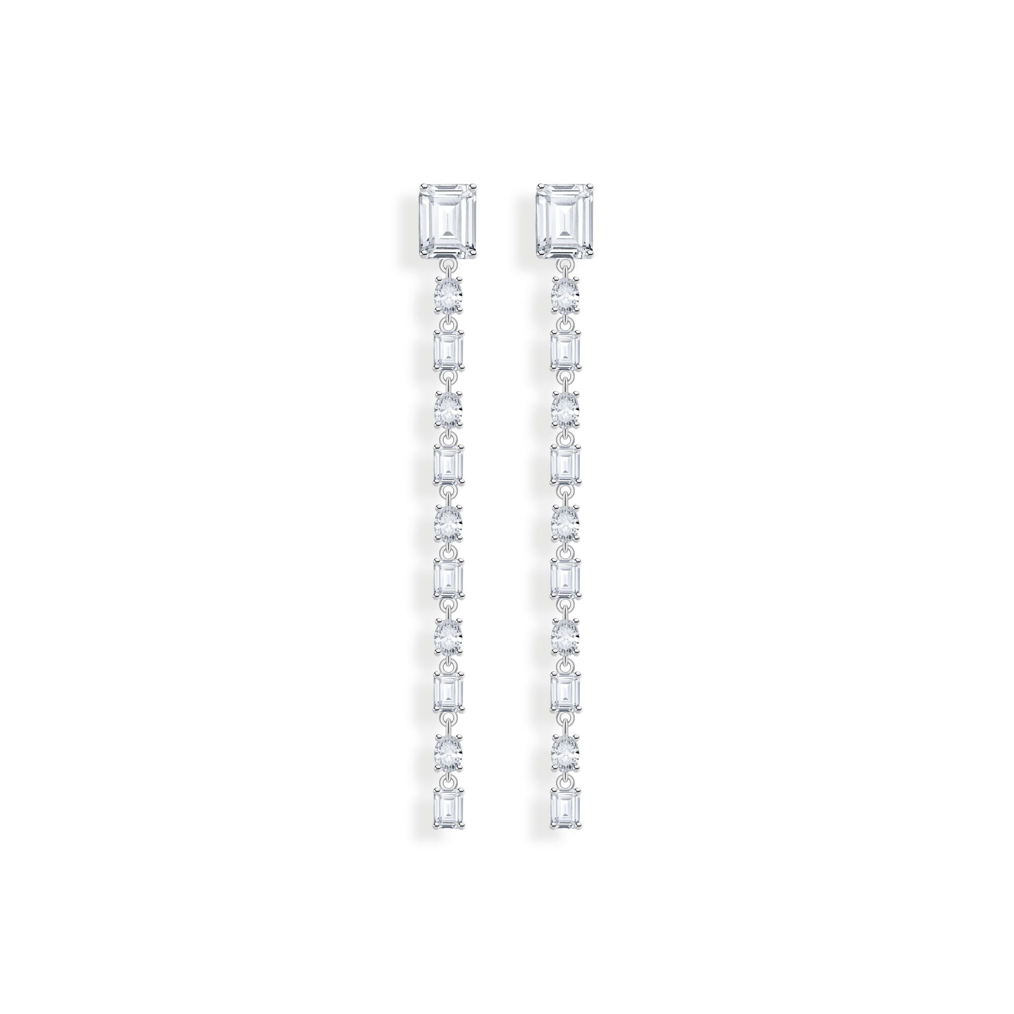 THOMAS SABO Drop Earrings with white stones silver