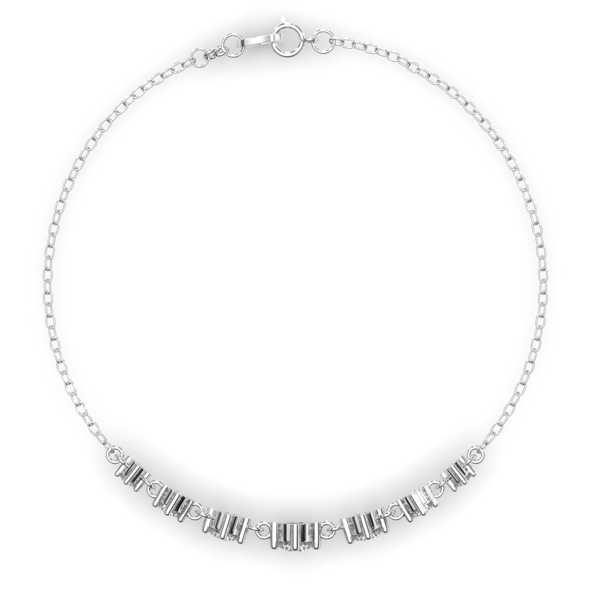 Graduating Round Brilliant Cut Natural Mined Diamond Bracelet