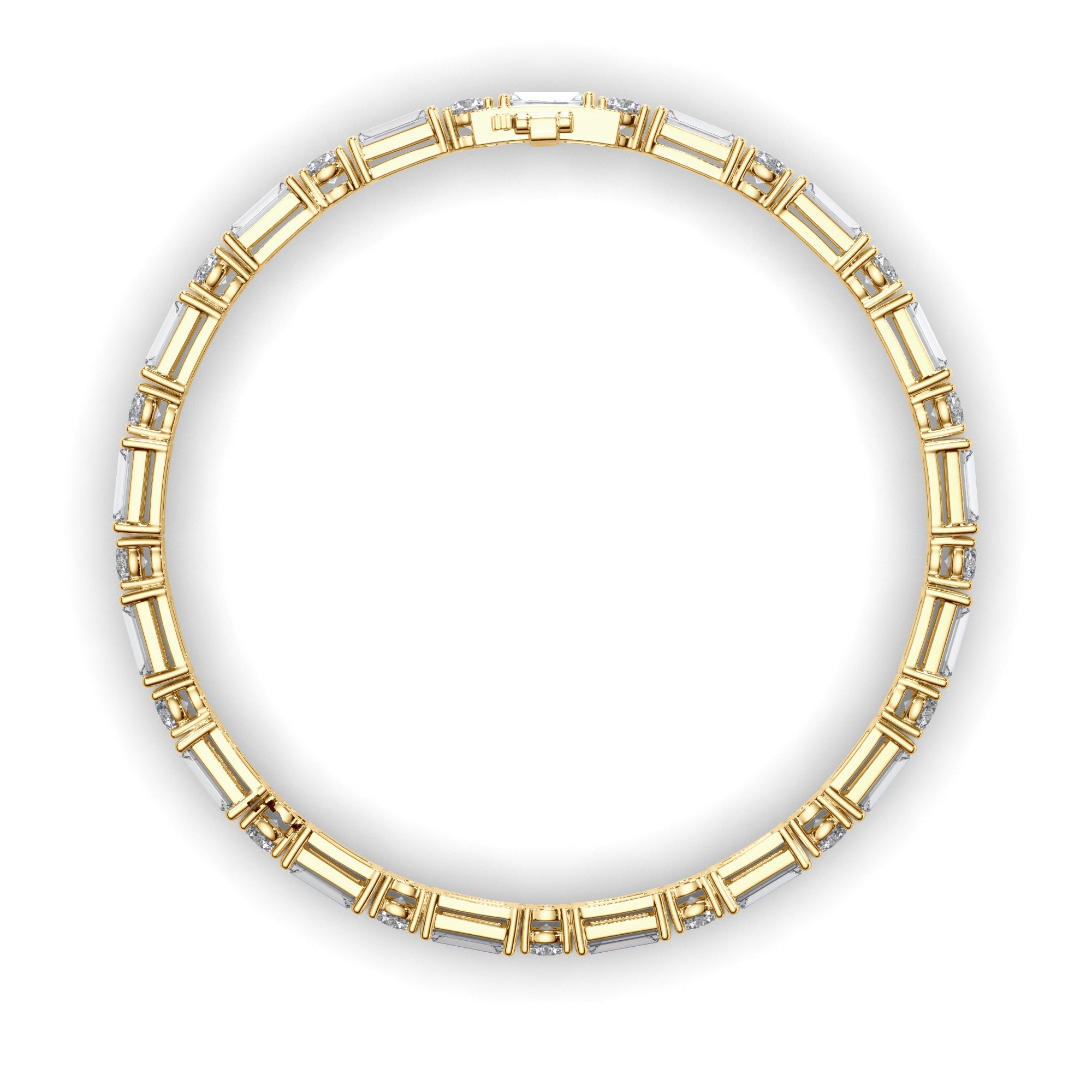 Baguette & Round Brilliant Cut Laboratory Grown Diamond Tennis Bracelet