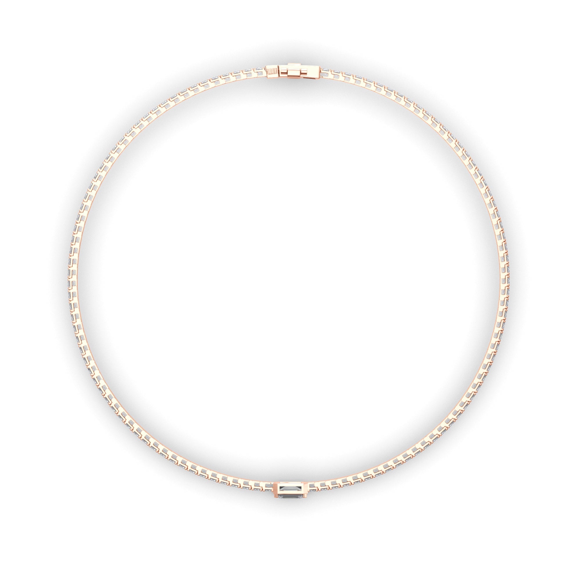 Emerald Cut Solitaire Natural Mined Diamond Tennis Bracelet