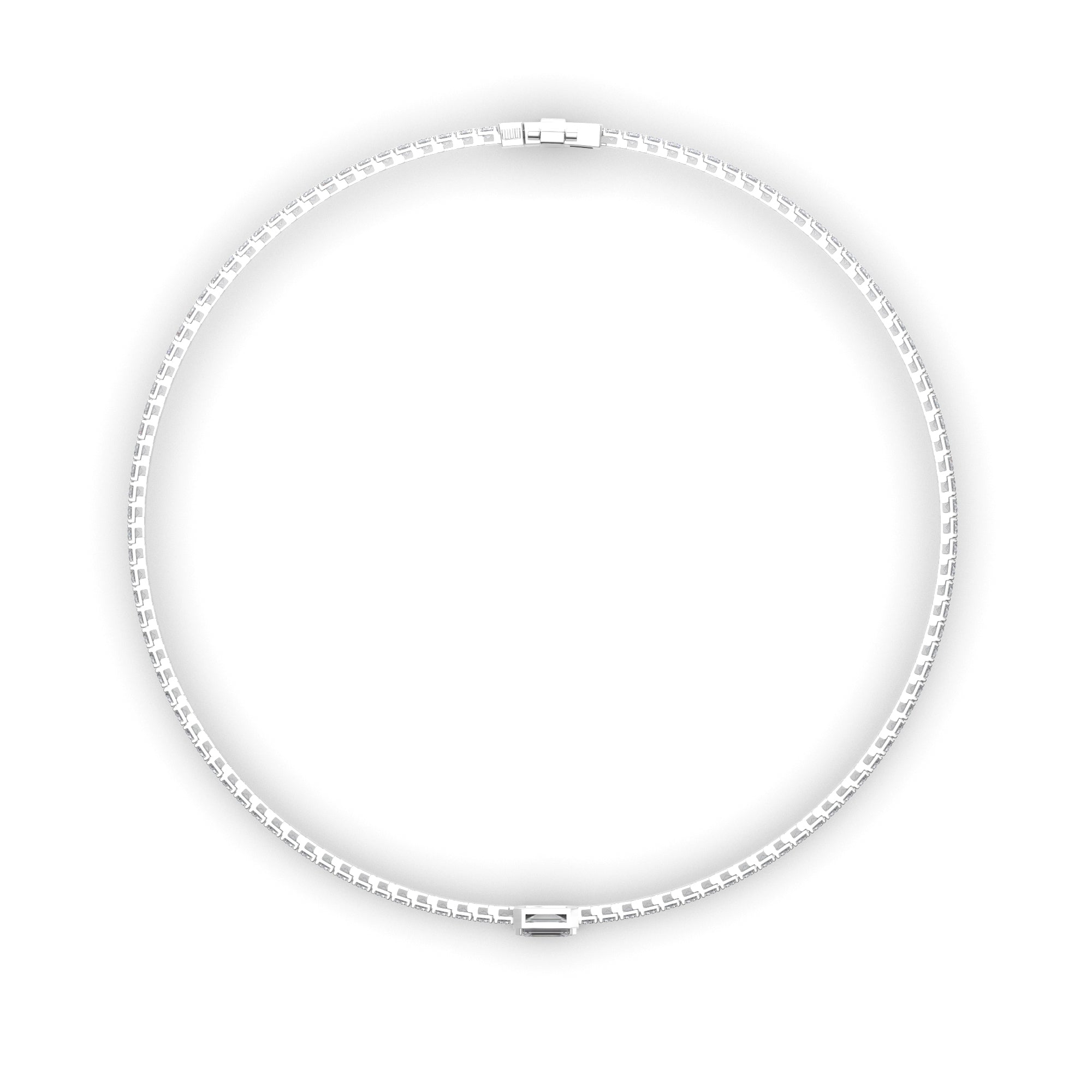 Emerald Cut Solitaire Natural Mined Diamond Tennis Bracelet