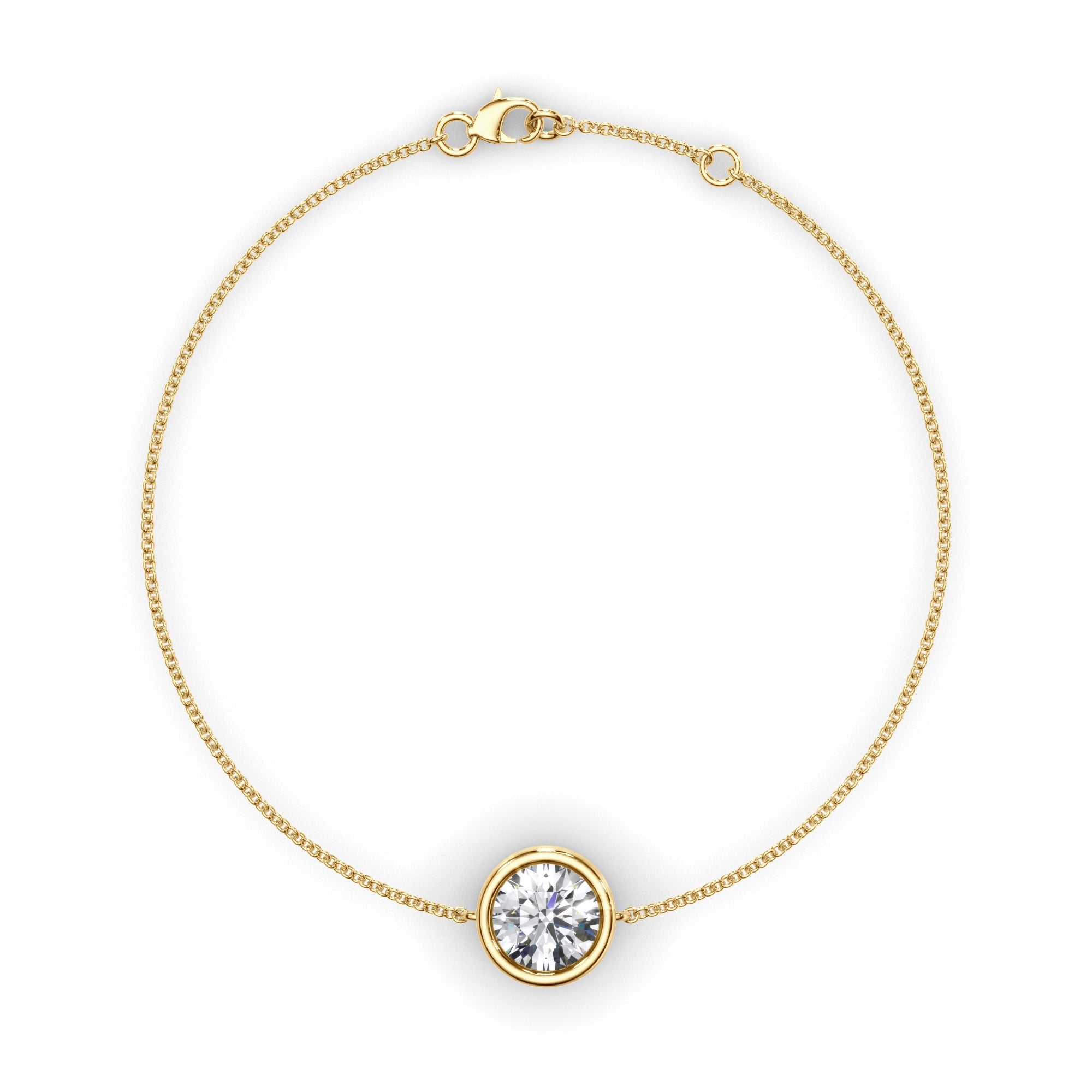 Round Brilliant Cut Diamond Bezel Set Bracelet